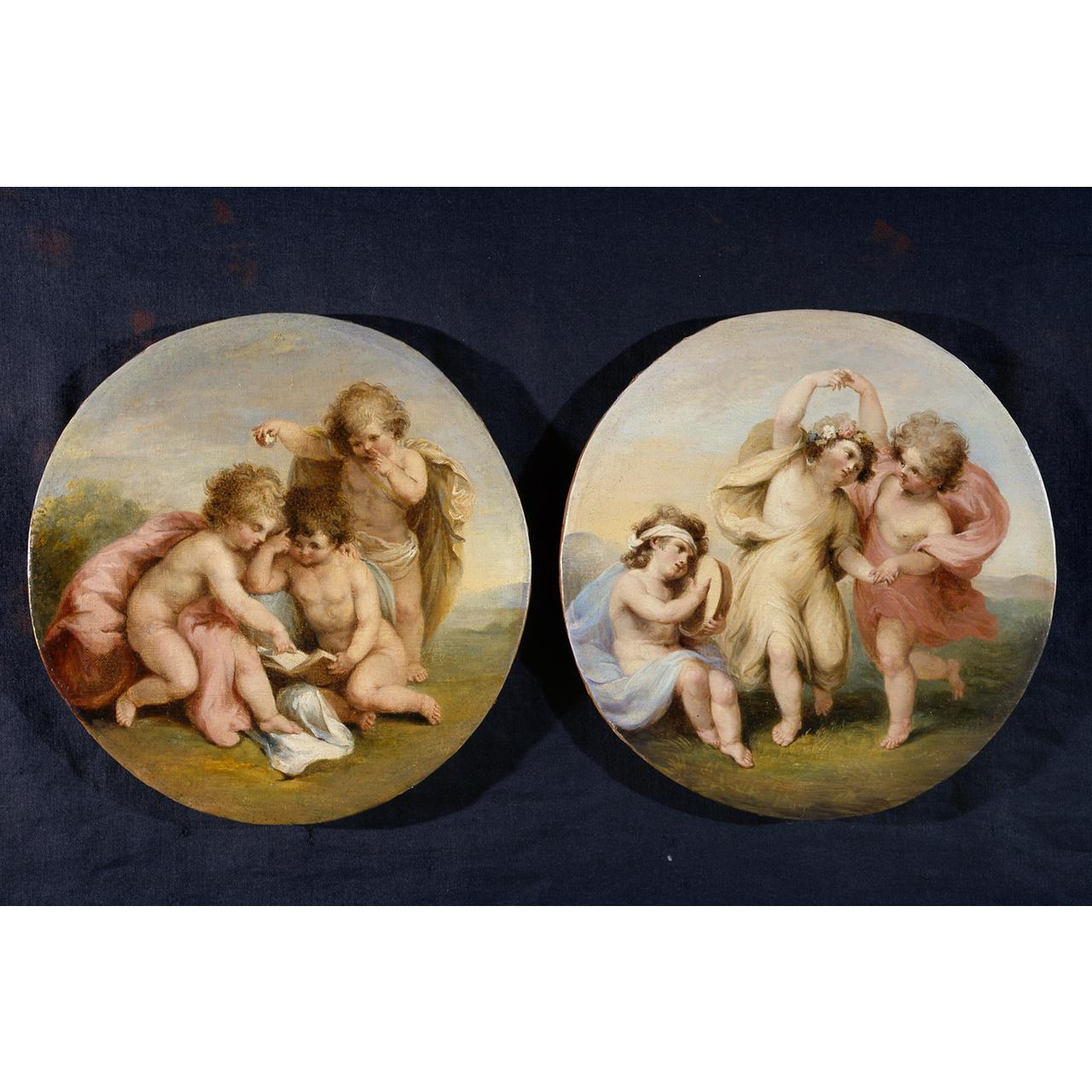 Dipinto: Pair of Round Paintings with 