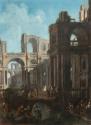 Dipinto: Capriccio with ancient ruins and figures
