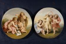 Dipinto: Pair of Round Paintings with 
